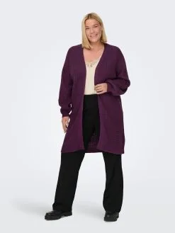 ONLY CARMAKOMA Vesten Gebreid Vest Mirla Dames Purper -ONLY Elegant winkel aa50d895ee4b3fc08ba478b1e316894d