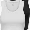ONLY Crop Tops Top VILLA Dames Zwart / Wit