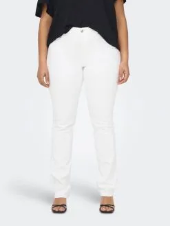ONLY CARMAKOMA Straight Regular Jeans CARAUGUSTA Dames Wit -ONLY Elegant winkel aa669dc147a40196dd348f4f0772a416
