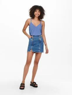 ONLY Spaghetti Tops Top Mette Dames Lichtblauw -ONLY Elegant winkel aad57d537aecc441948820770f70110f
