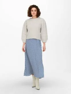 ONLY Fijngebreide Truien Trui Dames Grijs -ONLY Elegant winkel ab562c150c0ce642f96b126d58fd443f