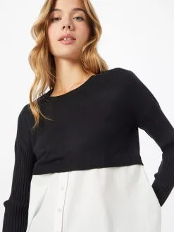 ONLY Fijngebreide Truien Trui ZURI Dames Zwart / Wit -ONLY Elegant winkel acd8700f3b9bc71f23d0889a2af4d2df