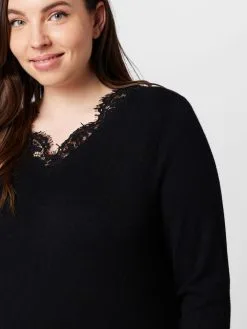 ONLY CARMAKOMA Fijngebreide Truien Trui Esly Dames Zwart 9 ONLY CARMAKOMA Fijngebreide Truien Trui Esly Dames Zwart -ONLY Elegant winkel acec10fadd99c06d9c898e354e92ab07