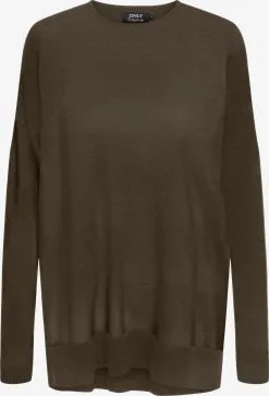 ONLY Fijngebreide Truien Trui IBI Dames Donkerbruin