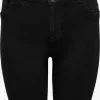 ONLY CARMAKOMA Denim Shorts Slimfit Jeans Dames Zwart