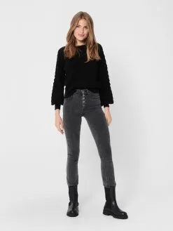 ONLY Fijngebreide Truien Trui Dames Zwart -ONLY Elegant winkel b0473cd176fbc36ff5f083e06c46f99a