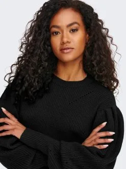 ONLY Fijngebreide Truien Trui Fia Katia Dames Zwart -ONLY Elegant winkel b05c1e5c71c4fcaa68e53fd8c31daf9b