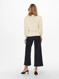 ONLY Fijngebreide Truien Trui Savannah Dames Ecru -ONLY Elegant winkel b1cc49a91296a8d920e51a784b6e5353