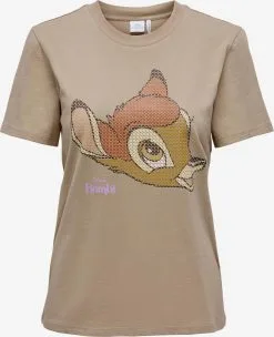 ONLY T-shirts Shirt BAMBI Dames Donkerbeige