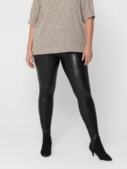 ONLY CARMAKOMA Leren Broeken Skinny Leggings Rool Dames Zwart -ONLY Elegant winkel b2387979c61a8b8585d2a52a56b3f50e