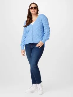 ONLY CARMAKOMA Vesten Gebreid Vest FIA KATIA Dames Blauw -ONLY Elegant winkel b28bc7dddd5f35b257f66bfc23879fb8