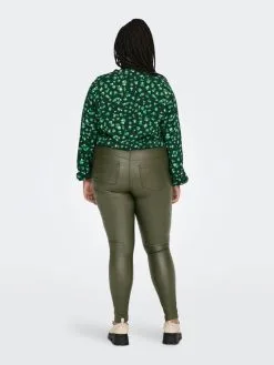 ONLY CARMAKOMA Leren Broeken Skinny Broek Punk Dames Groen -ONLY Elegant winkel b355517d13f7b454025e6f6c1d94f62a