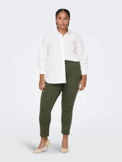 ONLY CARMAKOMA Pantalons Regular Broek GOLDTRASH Dames Olijfgroen -ONLY Elegant winkel b40da88bf8ac456df4598cc8489f858a