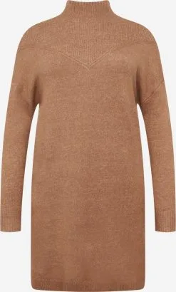 Gebreide Jurken Gebreide Jurk Dames Bruin Gemêleerd