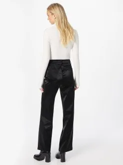 ONLY Leren Broeken Wide Leg Broek ALMA Dames Zwart -ONLY Elegant winkel b5a6d05e96f28088ca328bb0f0fec022