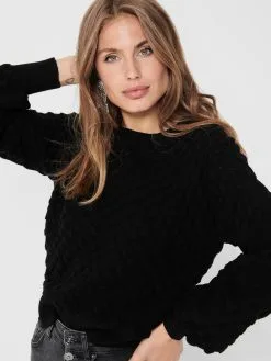 ONLY Fijngebreide Truien Trui Dames Zwart -ONLY Elegant winkel b79f88d2d774805e21b4375cab8f34cc