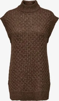 ONLY Fijngebreide Truien Trui Dames Donkerbruin