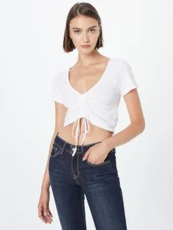 ONLY T-shirts Shirt KIKA Dames Wit -ONLY Elegant winkel b8589681ce4a424b96704e47aee229d5