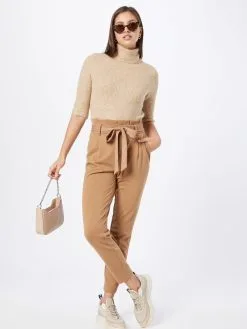 ONLY Pantalons Tapered Broek POPTRASH YO EASY Dames Lichtbruin -ONLY Elegant winkel b8c504495118a1cd55f37533e545e92f