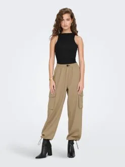 ONLY Cargobroeken Regular Cargobroek CASHI Dames Beige -ONLY Elegant winkel b9402eeb05e56a07c1e933b05b9c45f9