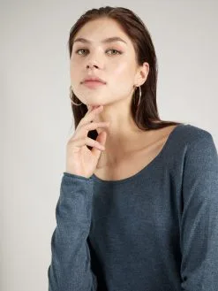 ONLY Fijngebreide Truien Trui Mila Dames Duifblauw -ONLY Elegant winkel b94b725dd9472d7fbf1ee7979486600e