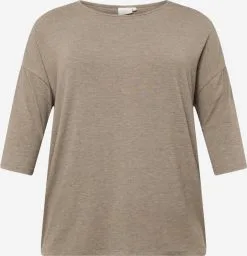 ONLY CARMAKOMA Shirts Met 3/4 Mouw Shirt LAMOUR Dames Bruin Gemêleerd