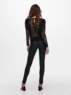 ONLY Longsleeves Shirt Karo Dames Zwart -ONLY Elegant winkel bbb5c2693d5d4cb135373432edd231b0