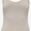 ONLY Spaghetti Tops Top Dames Donkerbeige