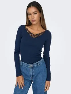 ONLY Longsleeves Shirt KIRA Dames Navy -ONLY Elegant winkel bd0c74be5f23dbf61b0fa5d0e3591c51