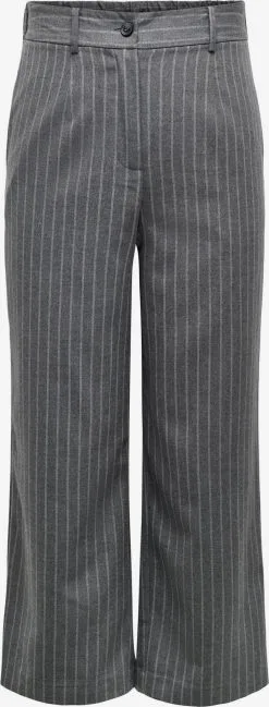 ONLY CARMAKOMA Pantalons Wide Leg Broek Dames Grijs / Lichtgrijs