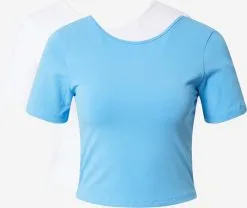 ONLY T-shirts Shirt Dames Lichtblauw / Wit