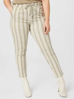 ONLY CARMAKOMA Pantalons Slimfit Broek GOLDTRASH Dames Crème -ONLY Elegant winkel bea3f0d94161cb6367304055b3157d7a