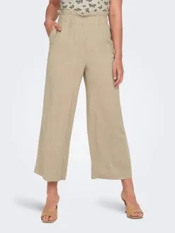 ONLY Pantalons Wide Leg Broek Solvi Dames Lichtbeige -ONLY Elegant winkel bf7904dc6b19c700f832dced104b7271