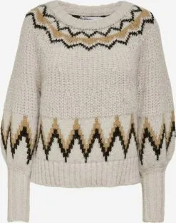 ONLY Fijngebreide Truien Trui Smila Dames Beige -ONLY Elegant winkel c02b68e474677f35c089c99449993f60