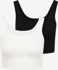 ONLY Tanktops Top Linn Dames Zwart / Wit
