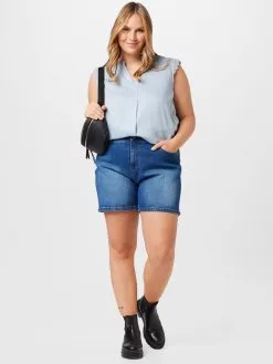 ONLY CARMAKOMA Denim Shorts Regular Jeans ENEDA Dames Blauw -ONLY Elegant winkel c2ca7610be99c8cbaf304377bd8dab6b