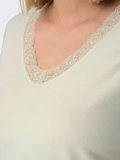 ONLY CARMAKOMA Fijngebreide Truien Trui Sunny Dames Wolwit -ONLY Elegant winkel c2e030ea01b4d90207d58ba1728d004f