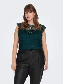 ONLY CARMAKOMA Kanten Tops Top Dames Groen -ONLY Elegant winkel c465c9f2f0dd0ed6347bb301576d2ef2