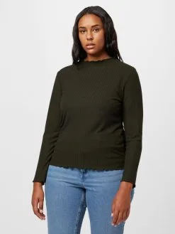 ONLY CARMAKOMA Longsleeves Shirt ALLY Dames Donkergroen 7 ONLY CARMAKOMA Longsleeves Shirt ALLY Dames Donkergroen -ONLY Elegant winkel c5110f024733d328370233c3d1914d10