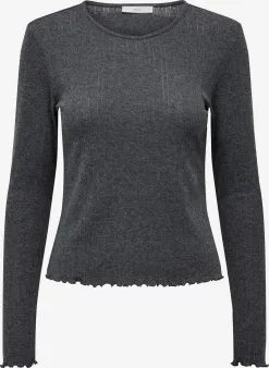 ONLY Longsleeves Shirt CARLOTTA Dames Donkergrijs