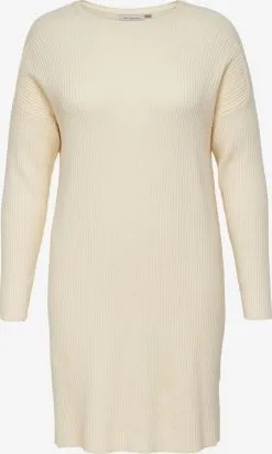 ONLY CARMAKOMA Gebreide Jurken Gebreide Jurk Fia Katia Dames Natuurwit