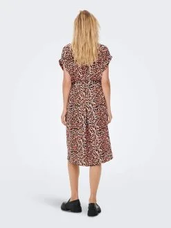 ONLY Blousejurken Blousejurk Dames Oranje / Zwart -ONLY Elegant winkel c694d6885f8ac3c4ab408bac07e9fba9