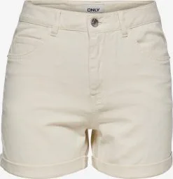 ONLY Denim Shorts Loosefit Jeans Dames Beige