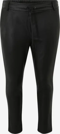 ONLY CARMAKOMA Leren Broeken Regular Broek Dames Zwart