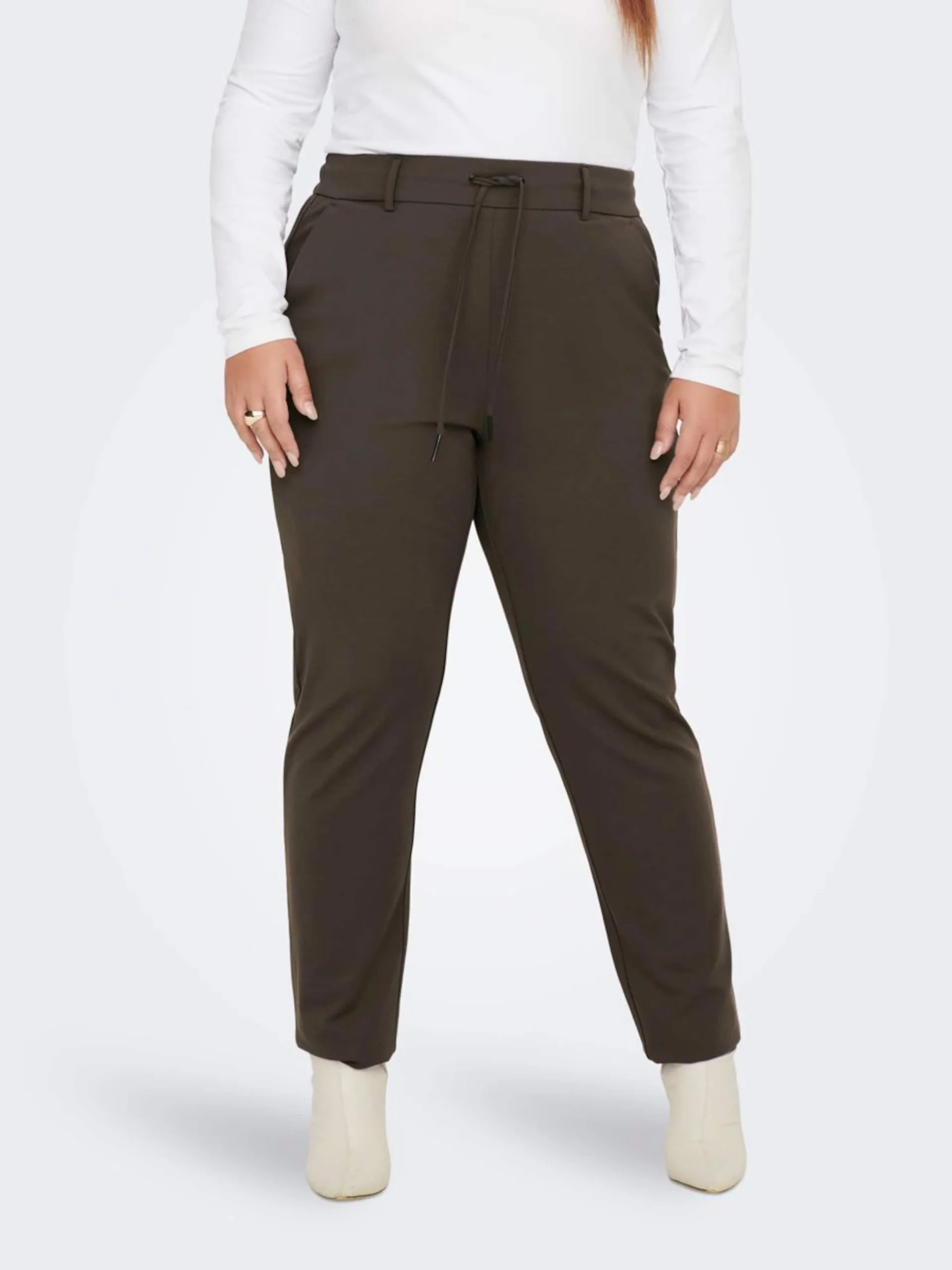 ONLY CARMAKOMA Pantalons Tapered Broek Dames Bruin 3 ONLY CARMAKOMA Pantalons Tapered Broek Dames Bruin - Afbeelding 3