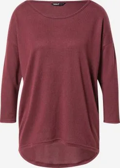 ONLY Shirts Met 3/4 Mouw Shirt ELCOS Dames Donkerrood