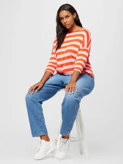 ONLY CARMAKOMA Shirts Met 3/4 Mouw Shirt Dames Oranjerood -ONLY Elegant winkel c945374799e6d4c7cf8c9554f47e9c85