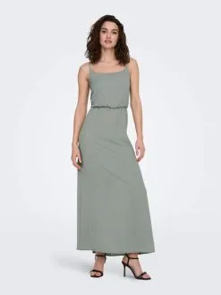 ONLY Maxi Jurken Jurk Dames Grijs -ONLY Elegant winkel ca28dd161aa0565409428da3e38d02da