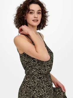 ONLY Maxi Jurken Jurk Dames Beige / Zwart -ONLY Elegant winkel cb669335fea4f2735fa9e1b0255c7640