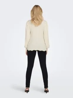 ONLY Fijngebreide Truien Trui Fia Dames Beige -ONLY Elegant winkel cc2fcaee3669bd5ac367e2479aaf1e74